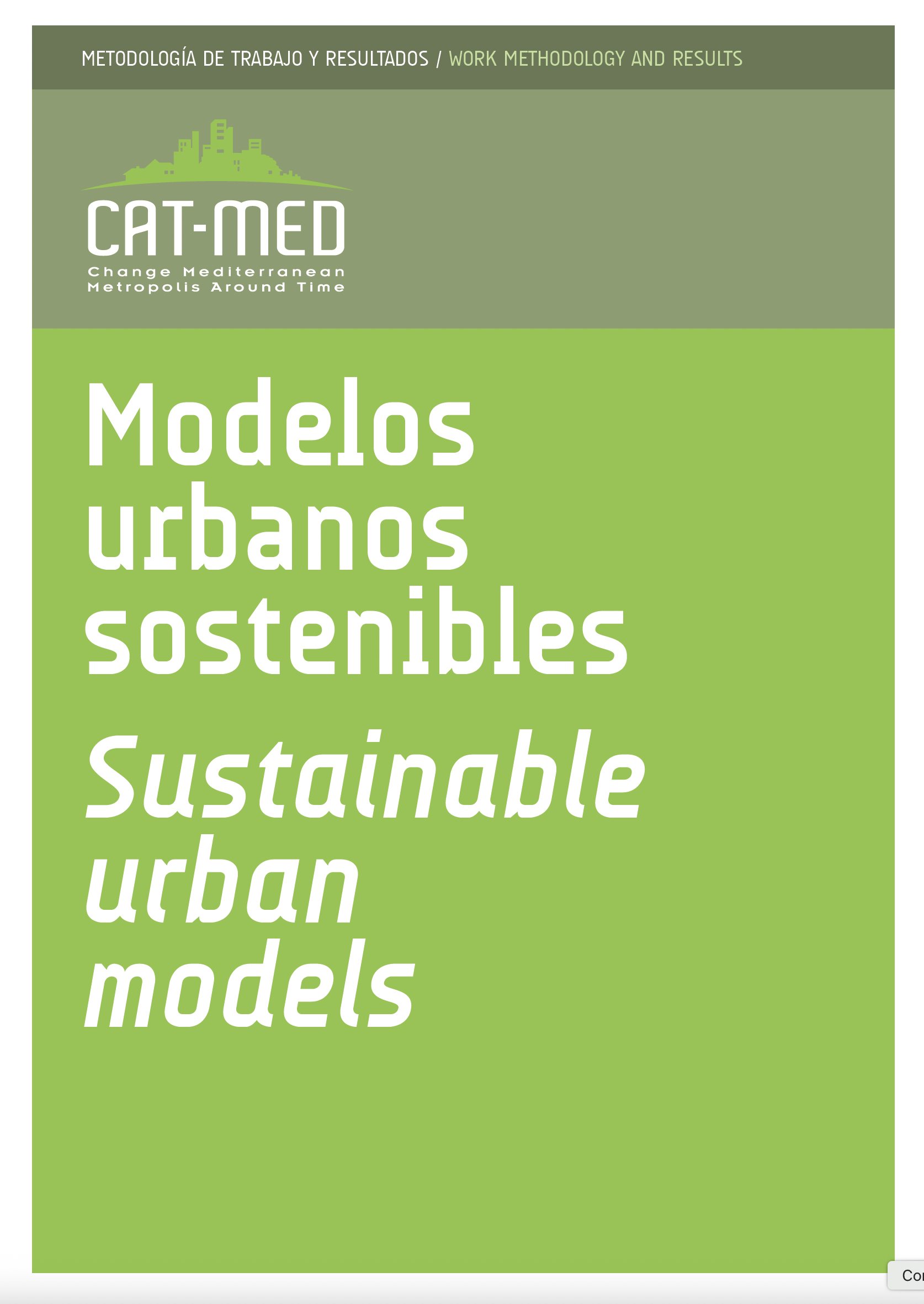 CAT-MED, Modelos Urbanos Sostenibles 2012
