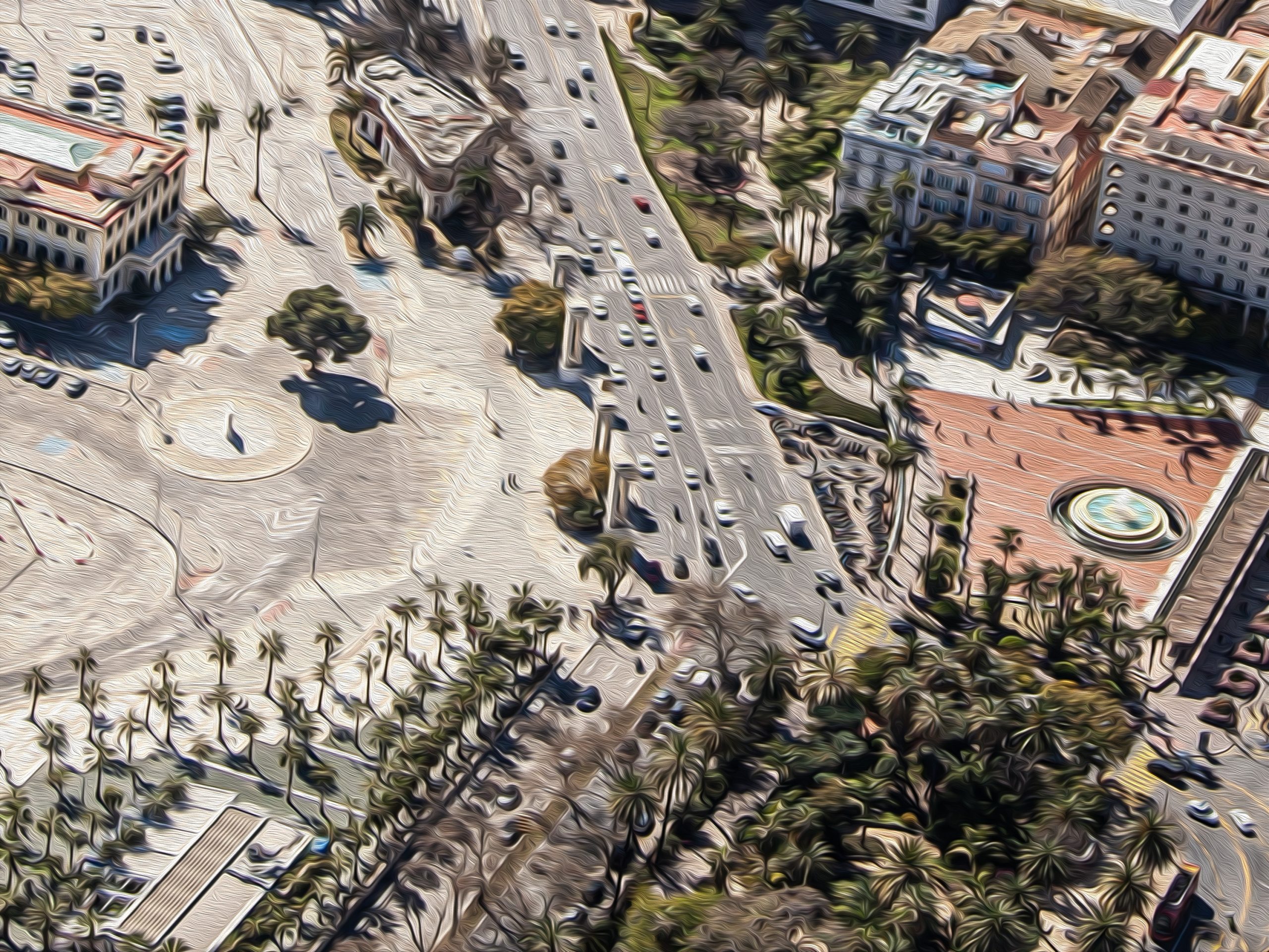 Oposición a la instalación de un conjunto de estatuas de gran porte junto a las columnas de entrada al Puerto de Málaga en la plaza de la Marina